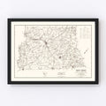 Vintage Map of Aiken County, South Carolina 1939