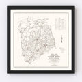Vintage Map of Pickens County, South Carolina 1939