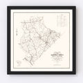 Vintage Map of Edgefield County, South Carolina 1939