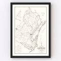 Vintage Map of Georgetown County, South Carolina 1939