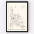 Vintage Map of Lancaster County, South Carolina 1939