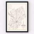 Vintage Map of Kershaw County, South Carolina 1938