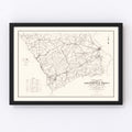 Vintage Map of Chesterfield County, South Carolina 1938
