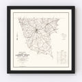 Vintage Map of Cherokee County, South Carolina 1938