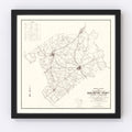 Vintage Map of Darlington County, South Carolina 1938