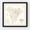 Vintage Map of Allendale County, South Carolina 1938