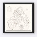 Vintage Map of Hampton County, South Carolina 1938