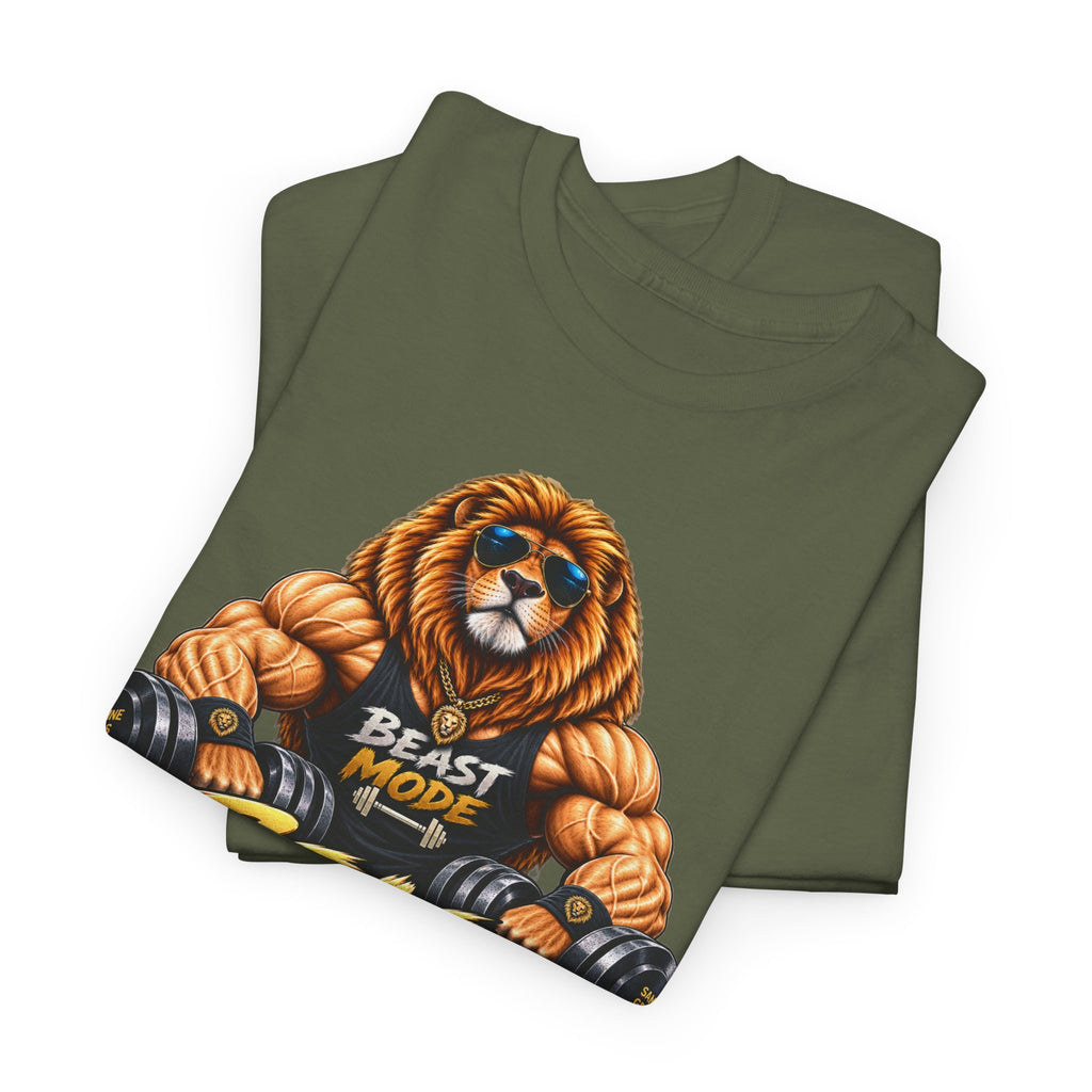 Beast Mode Lion T-Shirt — Workout Gym Fitness Tee