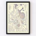 Vintage Map of Lakeland, Florida 1930