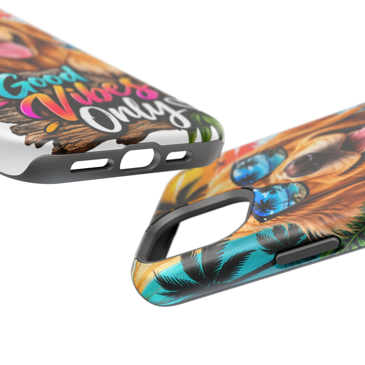 Phone Case — 'Good Vibes Only' Tropical Dog Impact-Resistant Case
