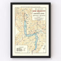 Vintage Lake Wakatipu Map 1909