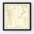Vintage Map of Memphis, Tennessee 1865
