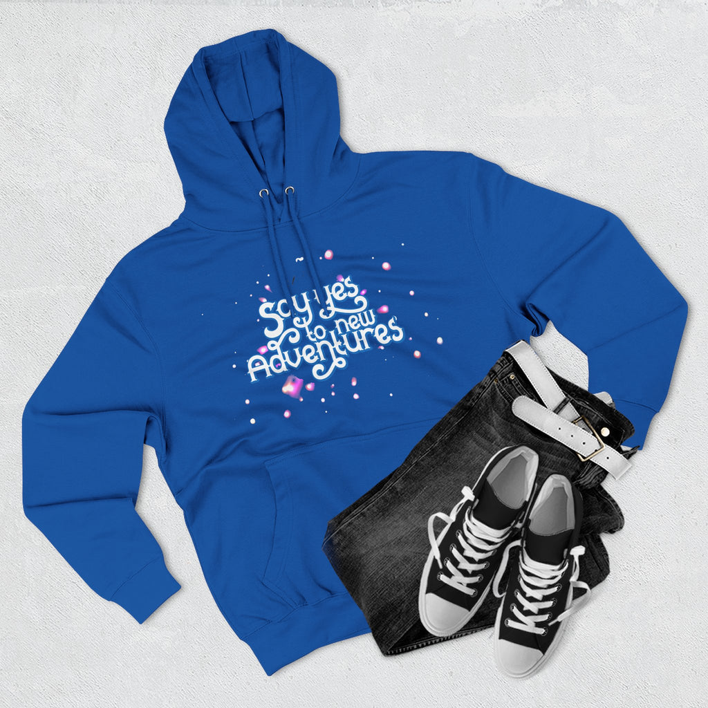 Hoodie — 'Say yes to New Adventures' Pastel Graphic Fleece Hoodie