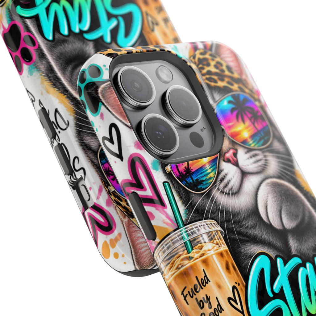 Phone Case — "Stay Pawsitive" Cat Impact-Resistant Case