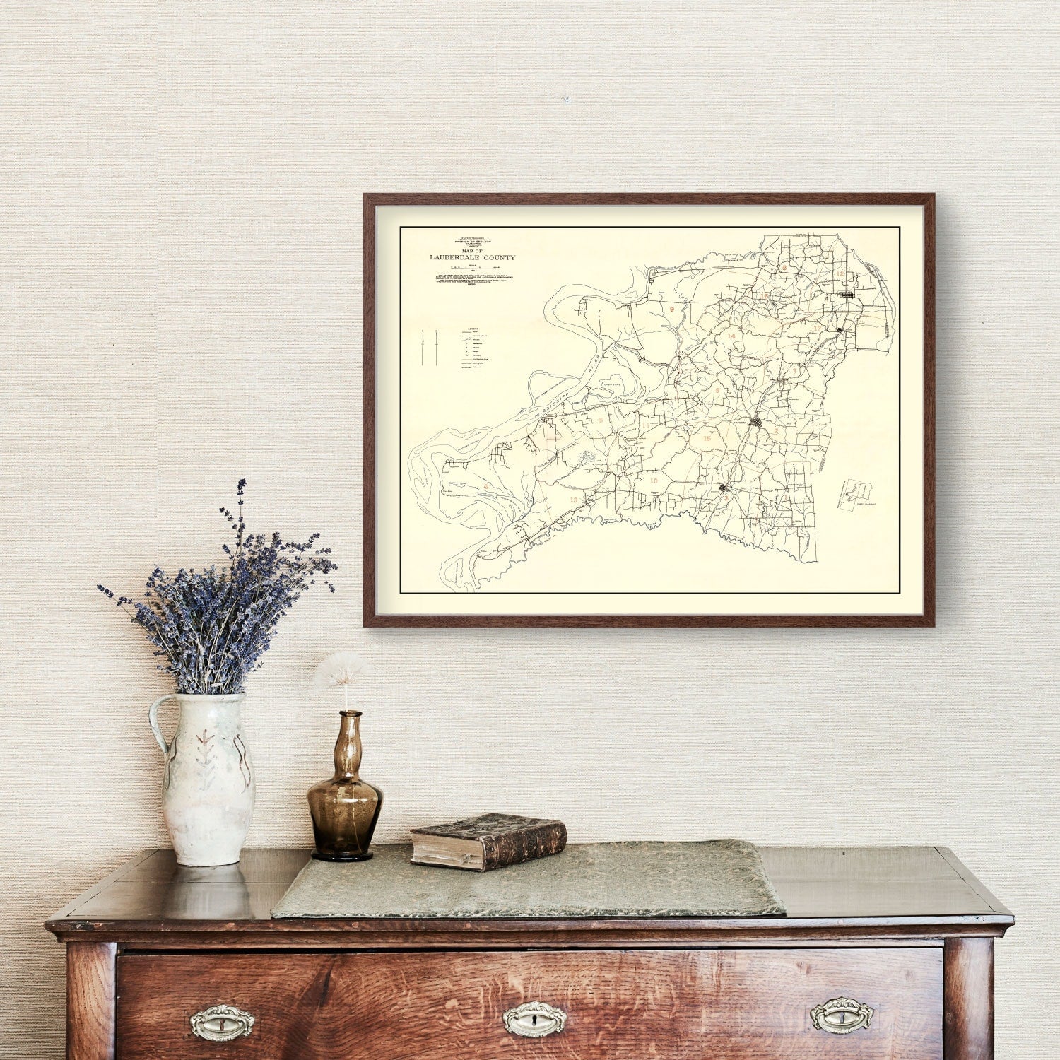 Vintage Map of Lauderdale County, Tennessee 1935