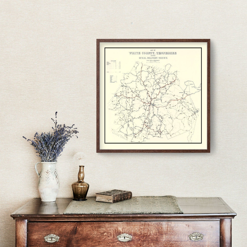 Vintage Map of White County, Tennessee 1936