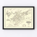 Vintage Map of Knoxville, Tennessee 1895