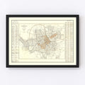 Vintage Map of Nashville, Tennessee 1907