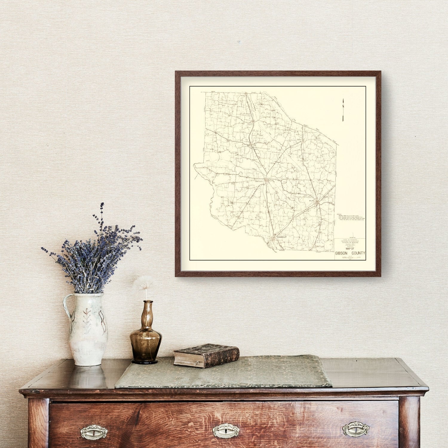 Vintage Map of Gibson County, Tennessee 1937