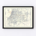 Vintage Map of Memphis, Tennessee 1919