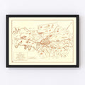 Vintage Map of Knox County, Tennessee 1937