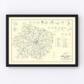 Vintage Map of Maury County, Tennessee 1951
