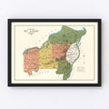 Vintage Map of St. Louis County, Missouri 1912