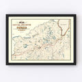 Vintage Fox River, WI Map 1839