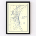 Vintage Map of Milwaukee, Wisconsin 1836