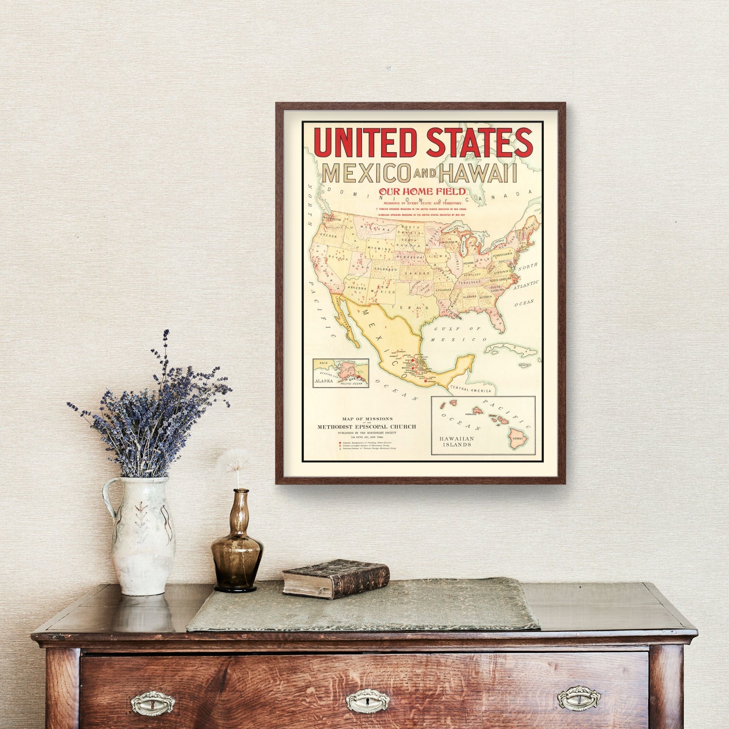 Vintage Missions of the Methodist Episcopal Church Map 1898