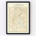Vintage Yellowstone National Park Map 1882