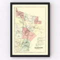 Vintage Map of Farmington, Connecticut 1869