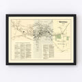 Vintage Map of Rockville, Connecticut 1869