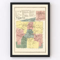 Vintage Map of Manchester, Connecticut 1869