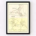 Vintage Map of Union Village, Connecticut 1869