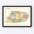 Vintage Map of South Windsor, Connecticut 1869