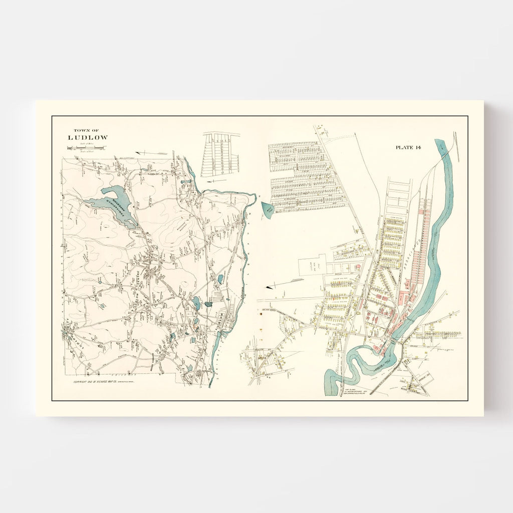 Vintage Map of Carrollton, Illinois 1873