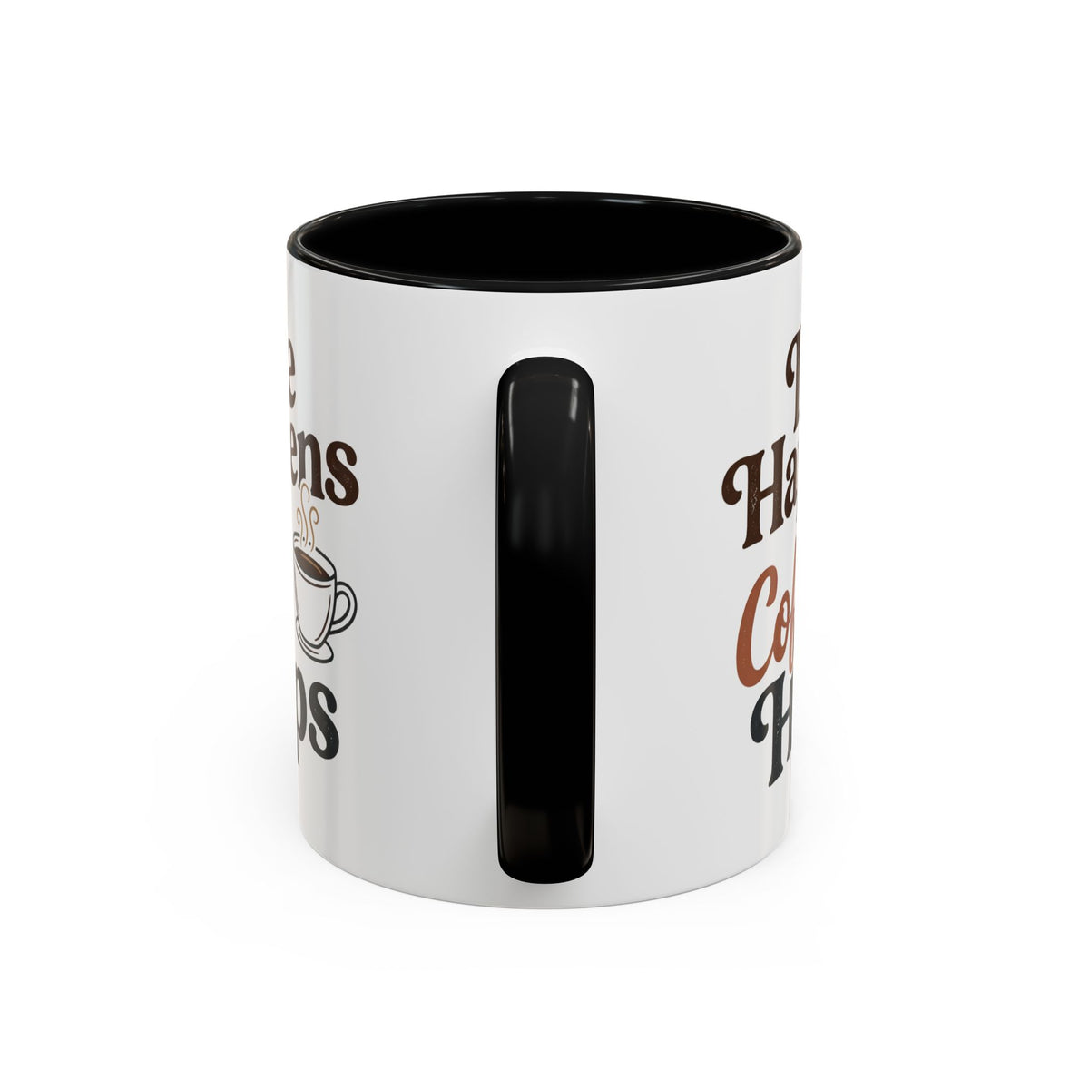 Coffee Mug — "Life Happens, Coffee Helps" Accent Ceramic Mug (11/15oz)
