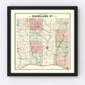 Vintage Map of Richland County, Wisconsin 1874