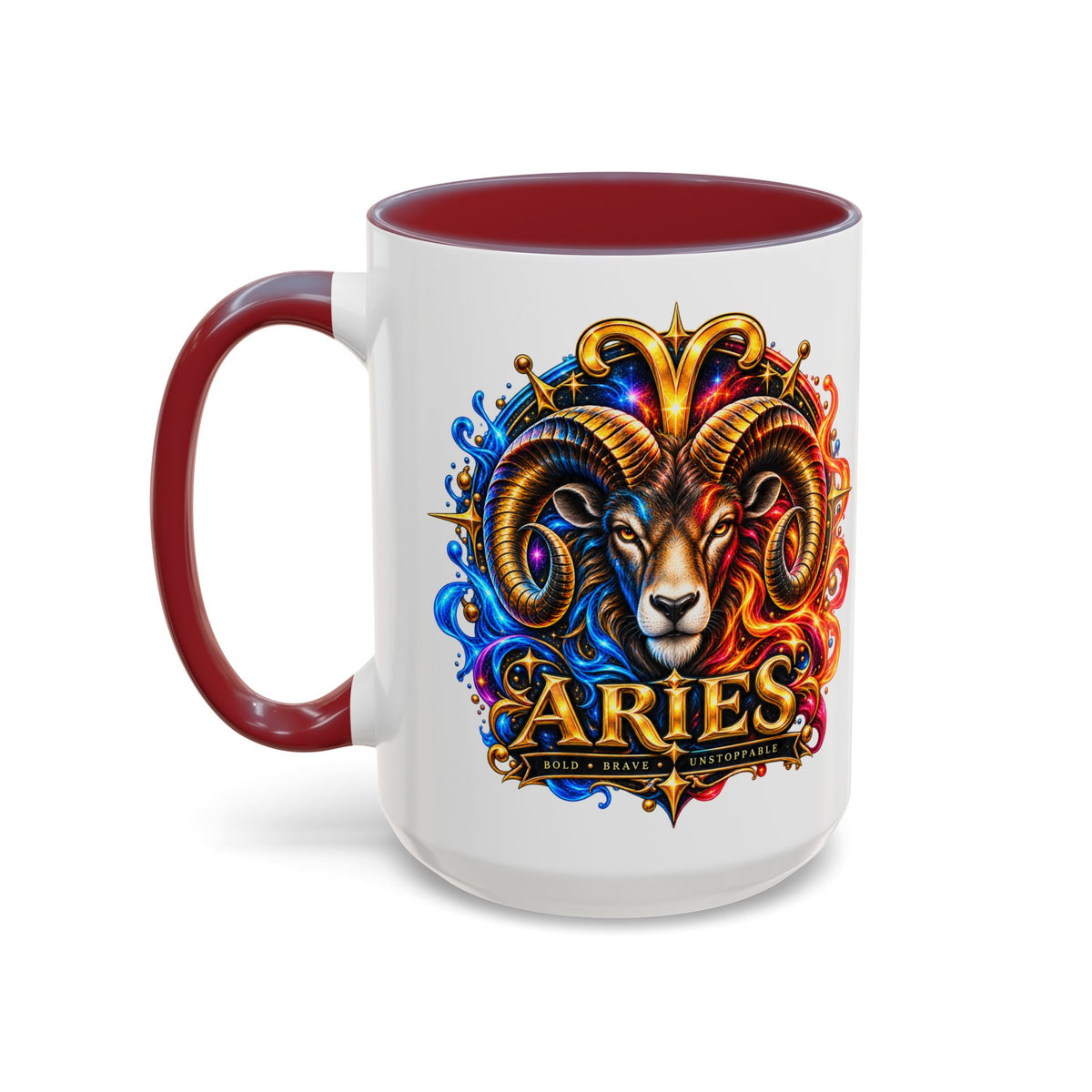 Aries Zodiac Coffee Mug — Colorful Ram Astrology Accent Mug (11/15oz)