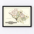 Vintage Map of Mercer County, New Jersey 1875
