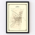 Vintage Map of Hightstown, New Jersey 1875