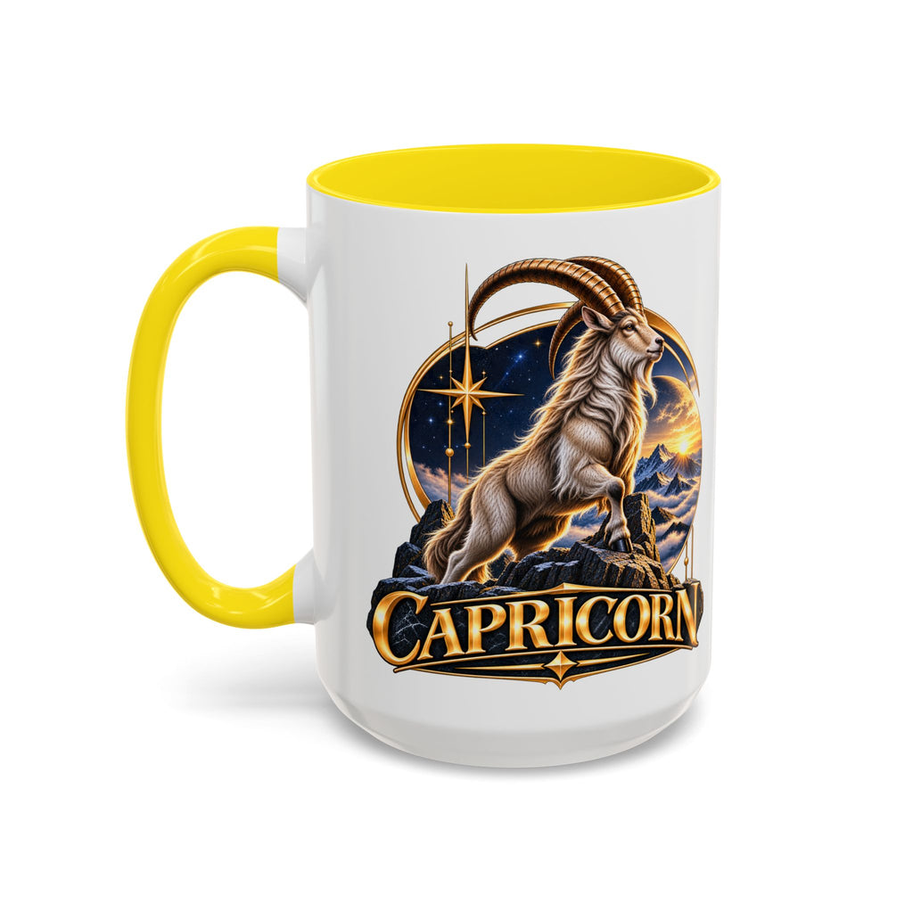 Capricorn Zodiac Coffee Mug — Astrological Goat Accent Mug (11/15oz)