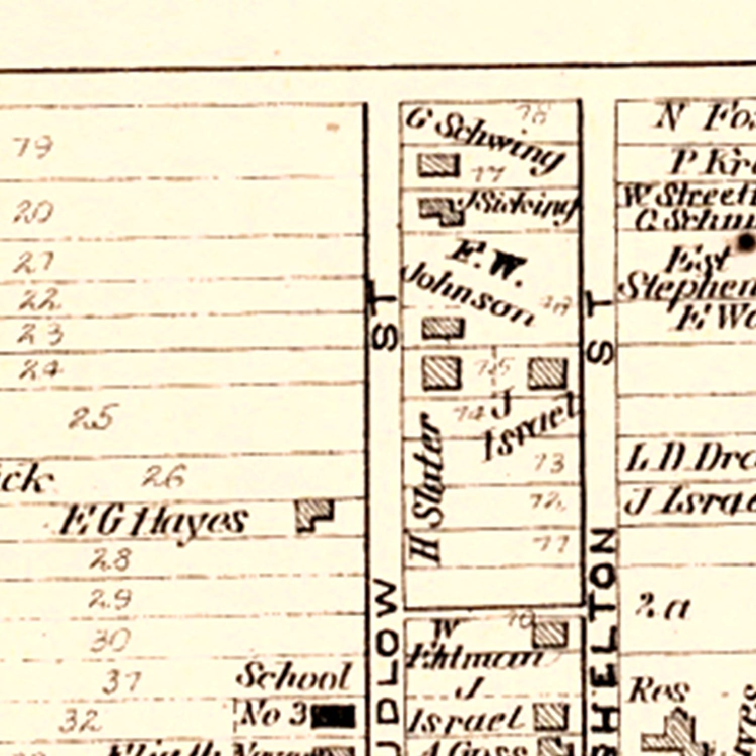Vintage Map of Greendale, Indiana 1875