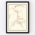 Vintage Map of Cedarville, New Jersey 1876