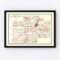 Vintage Map of Saginaw County, Michigan 1877