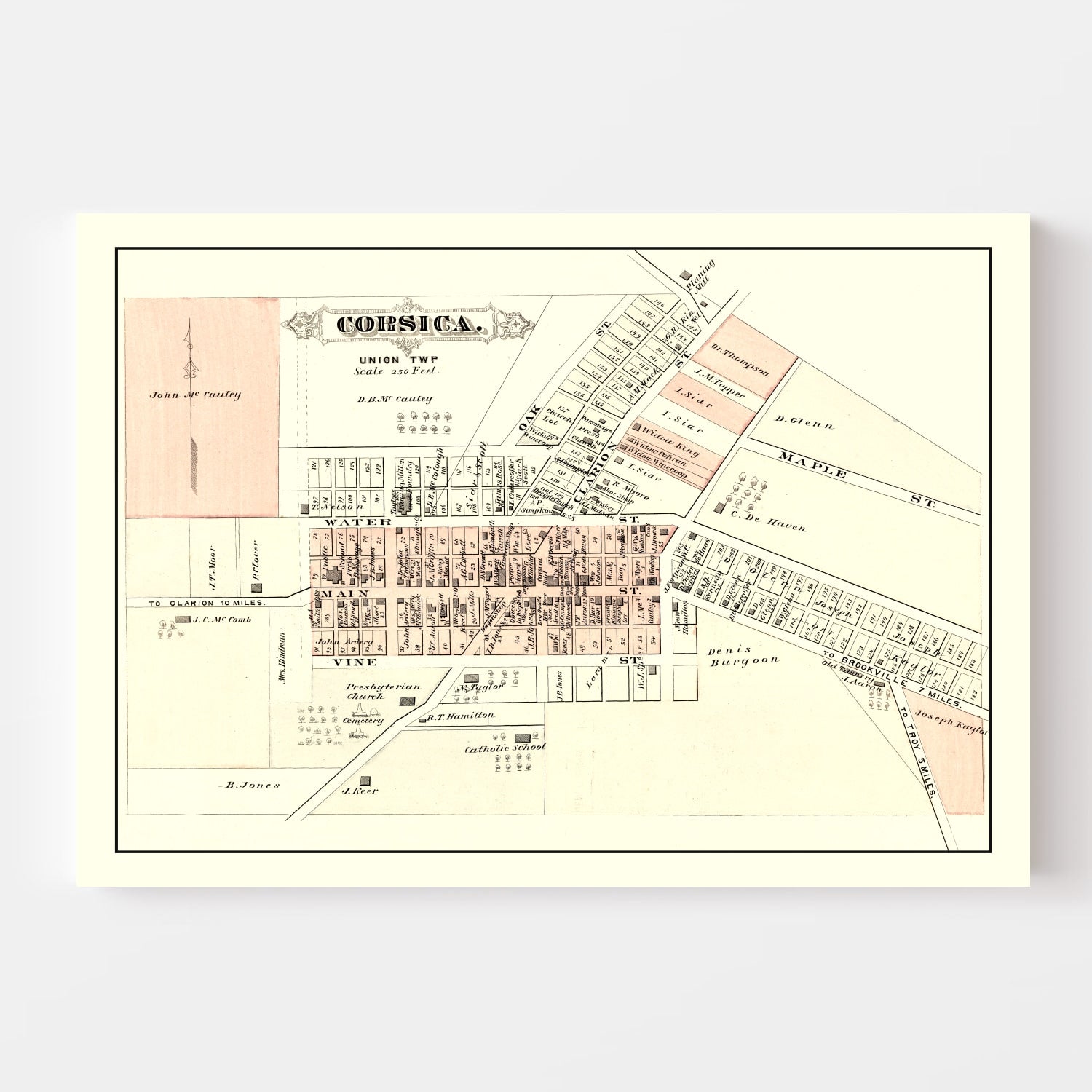 Vintage Map of Corsica, Pennsylvania 1878