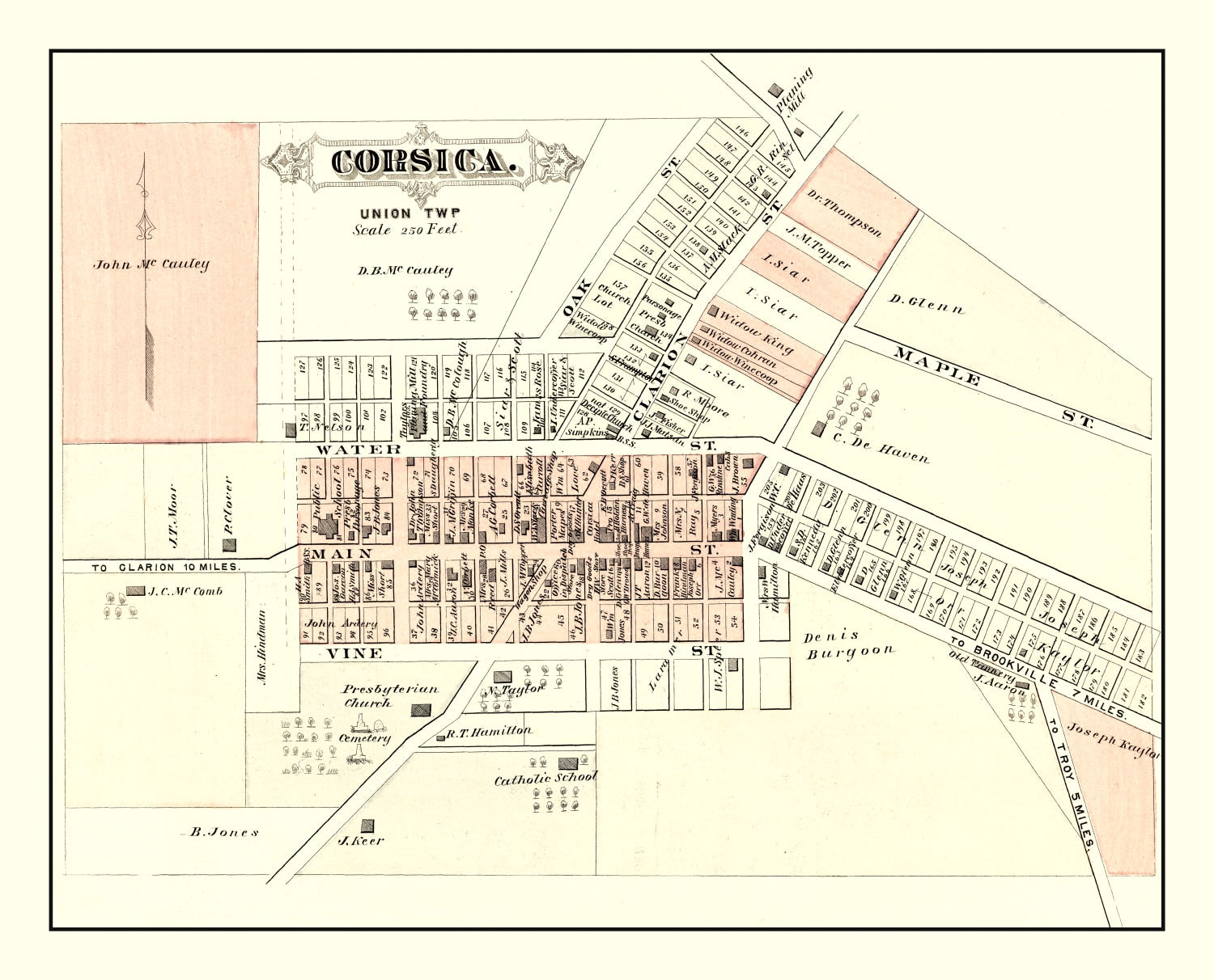 Vintage Map of Corsica, Pennsylvania 1878