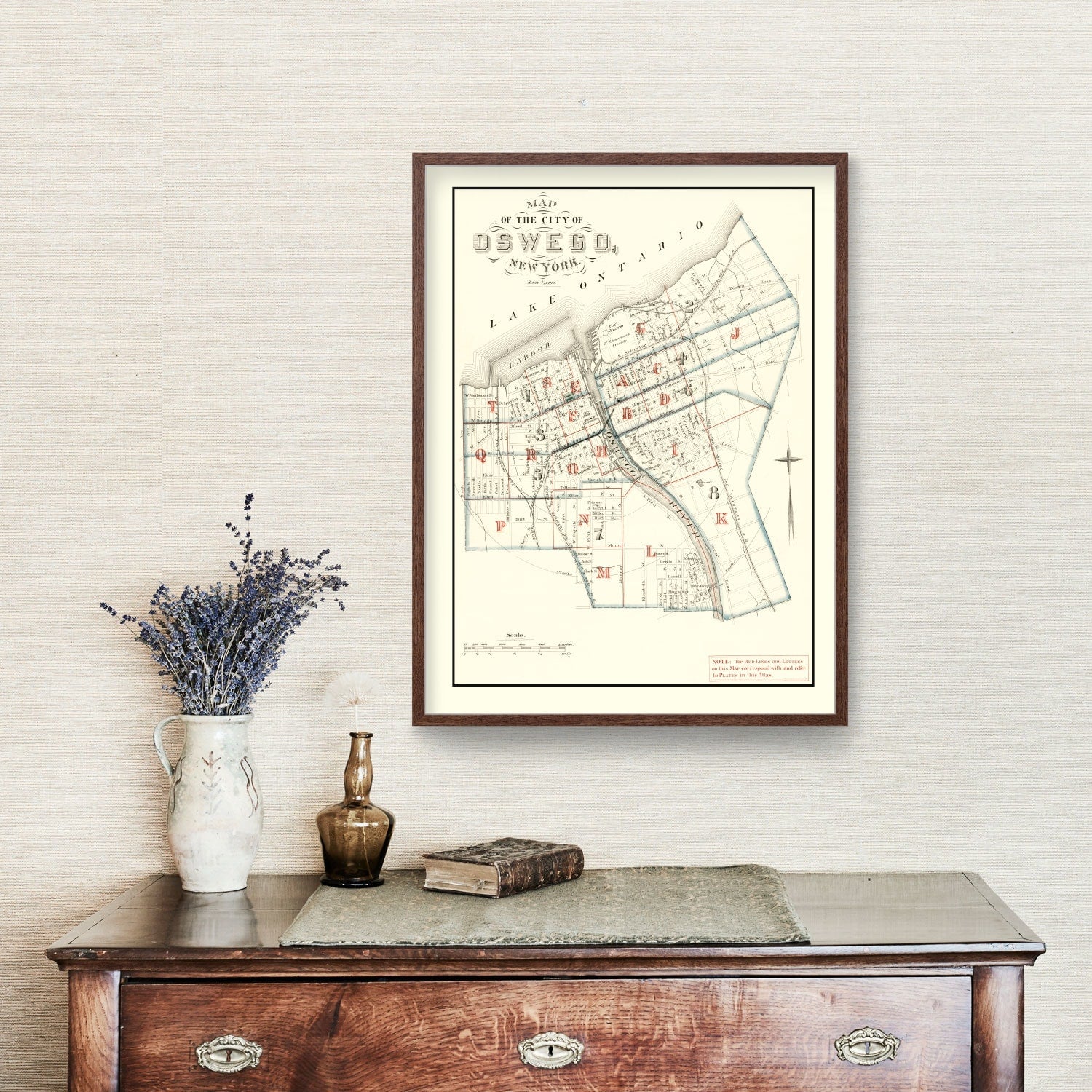 Vintage Map of Oswego, New York 1880