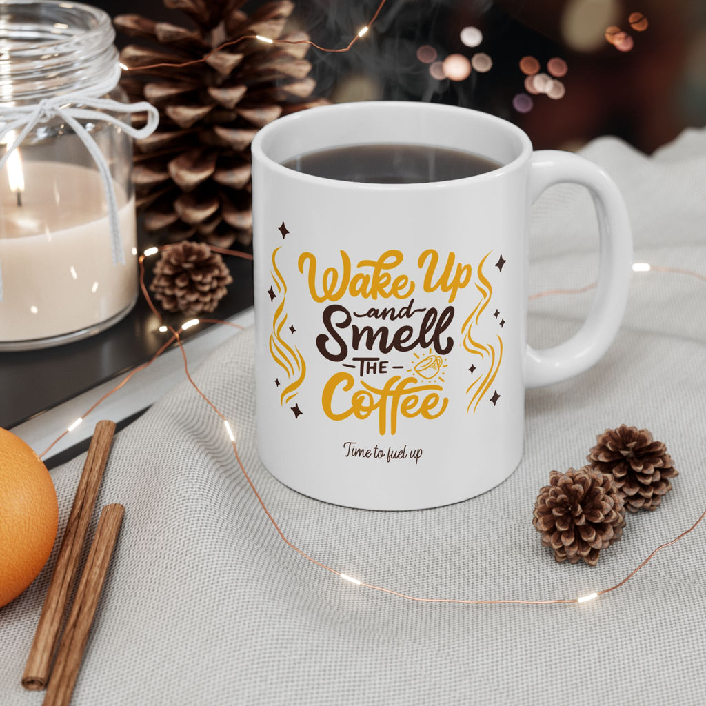Inspirational Ceramic Mug — "Wake Up & Slay" Motivational Coffee Cup (11oz/15oz)